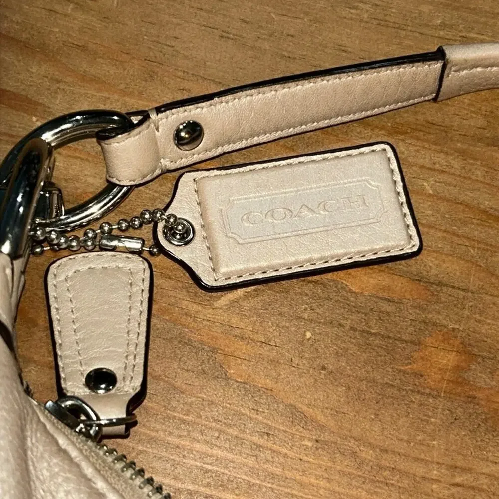 COACH Kristin Leather Shoulder Bag Champagne/Light Pink